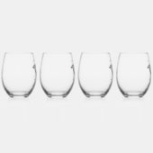 Louisiana Pelican Stemless Wine Glass - 4 Set Weinglas Ohne Stiel (Rechts)