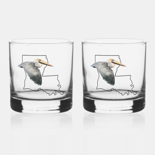 Louisiana Pelican Whiskey Glass - Set Whiskyglas (Vorderseite)