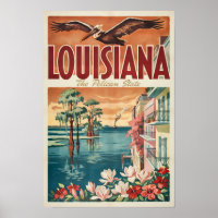 Louisiana Pelikan-Staat Illustration Reise Kunst