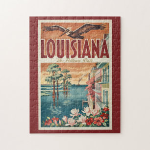 Louisiana Pelikan-Staat Illustration Reise Kunst Puzzle
