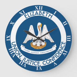 Louisiana-Pelikan-Staats-personalisierte Flagge Große Wanduhr