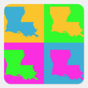 Louisiana Pop Kunst Spaß Staat Sticker Set