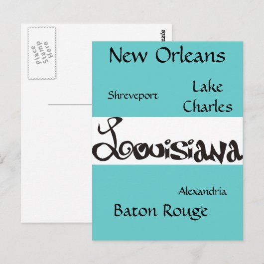 Louisiana Postkarte (Vorne/Hinten)