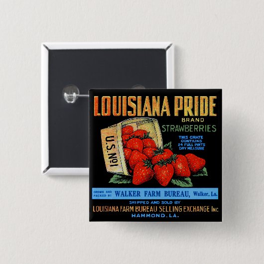 Louisiana Pride Erdbeeren Button (Vorne & Hinten)