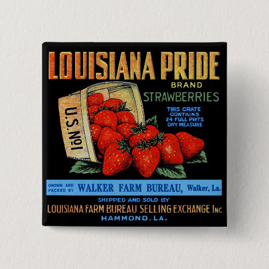Louisiana Pride Erdbeeren Button (Vorderseite)