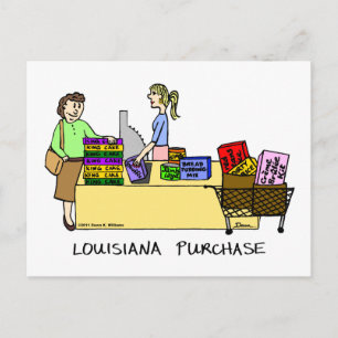 Louisiana Purchase Cartoon Postcard Postkarte