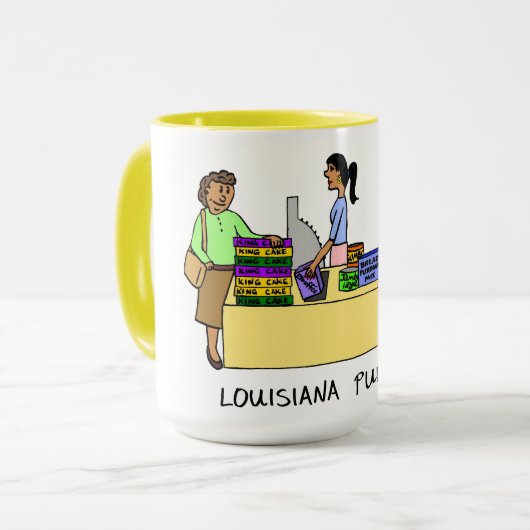 Louisiana Purchase Fun Mardi Gras Cartoon Spaß Co Tasse (Vorderseite Links)