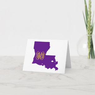 Louisiana Purpur Gelbe Rebe Monogramm-Schrift DIY- Dankeskarte