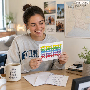 Louisiana-Regenbogen-Herz-Gitternetz-Design Postkarte