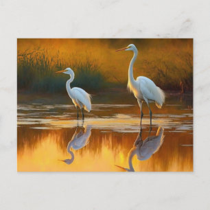 Louisiana-Reiher-Kunstpostkarte Postkarte