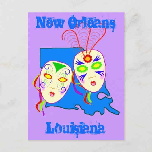 Louisiana Reise Förderung der Postkarte Mardi Gras (Vorderseite)