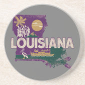 Louisiana Retro Staat Silhouette Getränkeuntersetzer (Vorne)