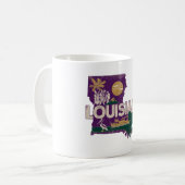 Louisiana Retro Staat Silhouette Kaffeetasse (Vorderseite Links)