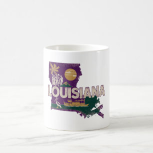 Louisiana Retro Staat Silhouette Kaffeetasse