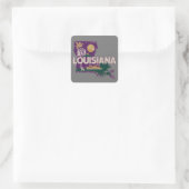 Louisiana Retro Staat Silhouette Quadratischer Aufkleber (Tasche)
