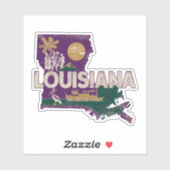 Louisiana Retro Staat Silhouette Vinyl Decal Aufkleber (Blatt)