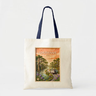 Louisiana Roadtrip Vintage Bayou Sumpf 3D Textur Tragetasche