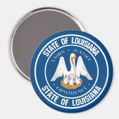 Louisiana Round Emblem Magnet (Vorderseite/Rückseite)