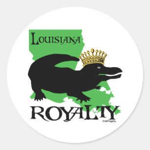 Louisiana Royalty (Black Gator) Runder Aufkleber