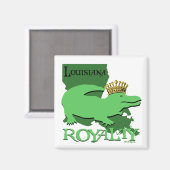 Louisiana Royalty (grüner Gator) Magnet (Vorderseite/Rückseite)