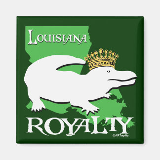 Louisiana Royalty (weißer Gator) Magnet