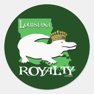 Louisiana Royalty (weißer Gator) Runder Aufkleber