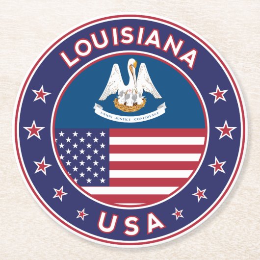 Louisiana Runder Pappuntersetzer (Vorderseite)