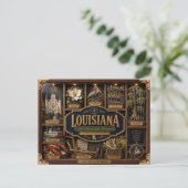 Louisiana Shadow Box 3D Figurine Staat Postkarte (Stehend Vorderseite)