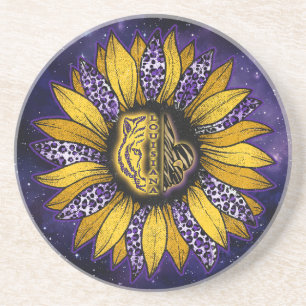 Louisiana-Sonnenblume/Tiger-Sandstein-Untersetzer Getränkeuntersetzer