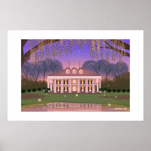 Louisiana Southern Mansion House Große Print Poster (Vorne)