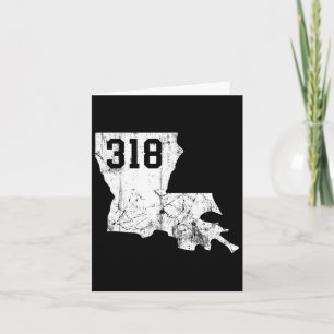 Louisiana Staat Area Code 318 T-Shirt New Orleans Karte