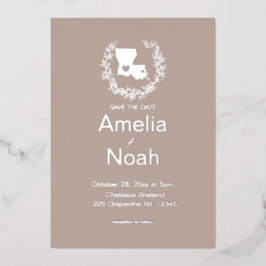 Louisiana Staat Hochzeit in Urlaubsort Folieneinladung