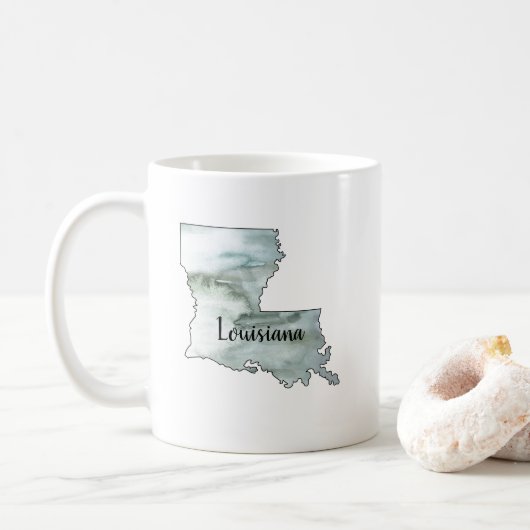Louisiana Staat Illustration Kaffeetasse (Mit Donut)