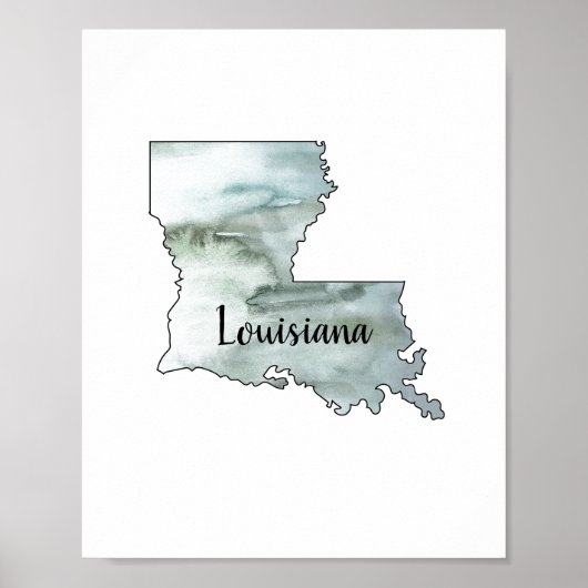 Louisiana Staat Illustration Malerei Poster (Vorne)