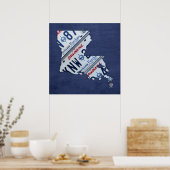 Louisiana Staat Lizenzplakat Karte Poster (Küche)