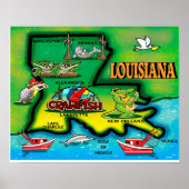 Louisiana Staat Poster (Vorne)