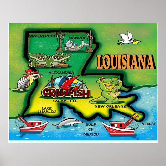 Louisiana Staat Poster (Vorne)