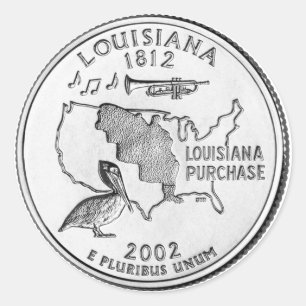 Louisiana Staat Quarter Runder Aufkleber