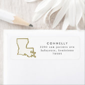 Louisiana Staat Rücksendeadressen-Aufkleber (Insitu)