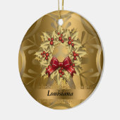 Louisiana Staat Weihnachtsdekoration Keramik Ornament (Links)