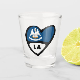 Louisiana Staatsflagge im Herzen von LA Shot Glass Schnapsglas