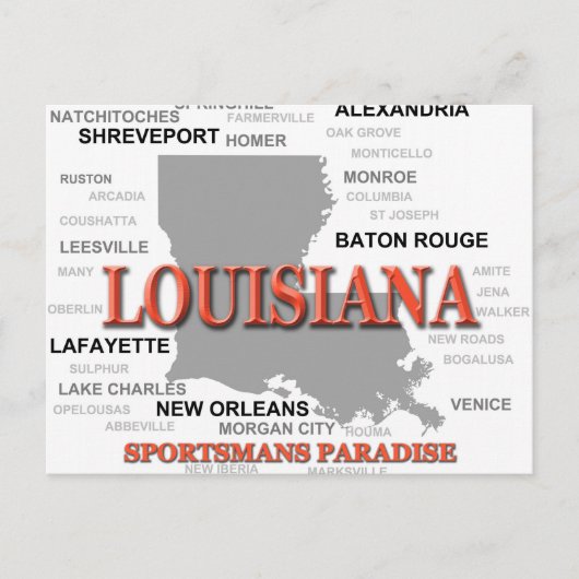 Louisiana Staatsstolz Karte Silhouette (Vorderseite)