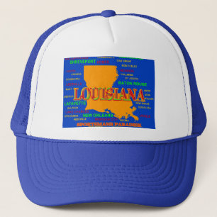 Louisiana-Staatsstolz-Karten-Silhouette Truckerkappe
