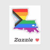 Louisiana Staatsstolz LGBTQ Progress Prix Aufkleber (Blatt)