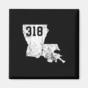 Louisiana State Bereich Code 318 T-Shirt New Orlea Magnet