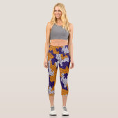 Louisiana State Purple Gold Stylish Camo Pattern Capri Leggings (Vorderseite)