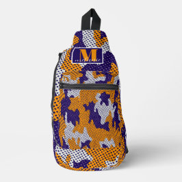 Louisiana State Purple Gold Stylish Camo Pattern Crossbody Bag