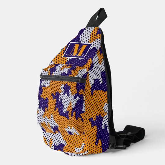 Louisiana State Purple Gold Stylish Camo Pattern Crossbody Bag (Rechte Ecke)