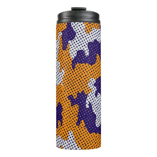 Louisiana State Purple Gold Stylish Camo Pattern Thermosbecher (Vorderseite)
