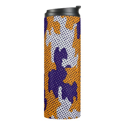 Louisiana State Purple Gold Stylish Camo Pattern Thermosbecher (Nach links gedreht)
